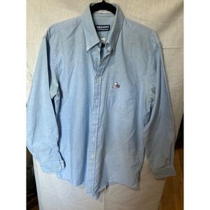 Snoopy & Friends Embroidered Oxford Button Down Shirt Men's Blue Size 15.5 34/35